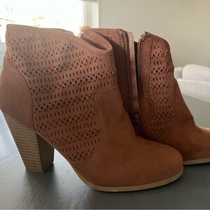 American Rag Tan Ankle Booties with Cutout Design
